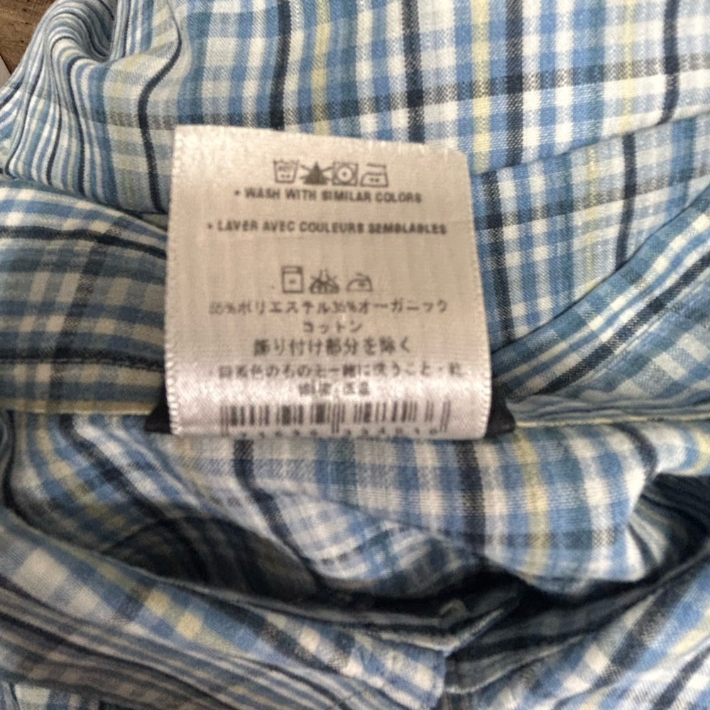 Patagonia Short Sleeve Shirt XL Plaid Blue White - Picture 7 of 8